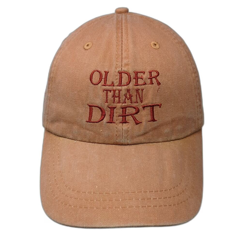 Adams Baseball Cap Orange One Size Older Than Dirt Sedona Mountain Leather Hat